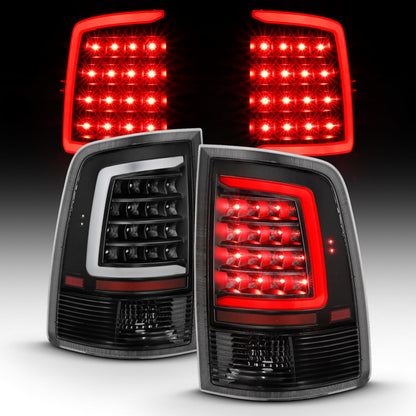 ANZO 2009-2018 Dodge Ram 1500 LED Taillight Plank Style Black w/Clear Lens - eliteracefab.com