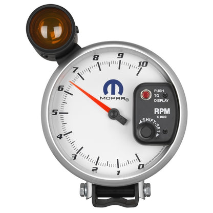 AutoMeter Gauge Tachometer 5in. 10K RPM Pedestal W/ Ext. Shift-Lite White Mopar 880248