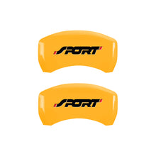 Load image into Gallery viewer, MGP 4 Caliper Covers Engraved Front &amp; Rear No bolts/Sport Yellow finish black ch MGP