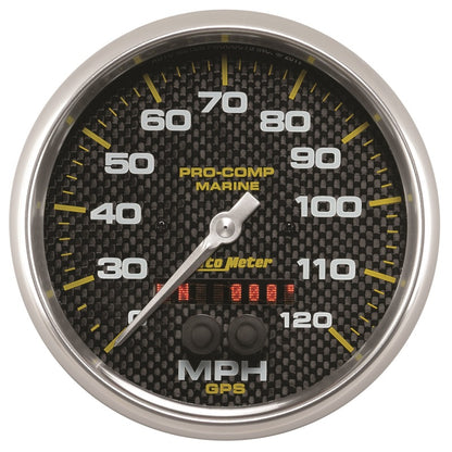 Autometer Marine Carbon Fiber 5in 120mph GPS Speedometer 200646-40