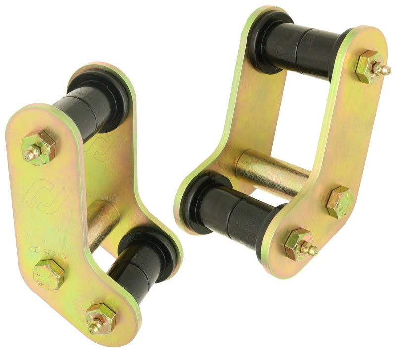 RockJock YJ Boomerang Leaf Spring Shackles Rear w/ Urethane Bushings HD Greasable Bolts Pair RockJock