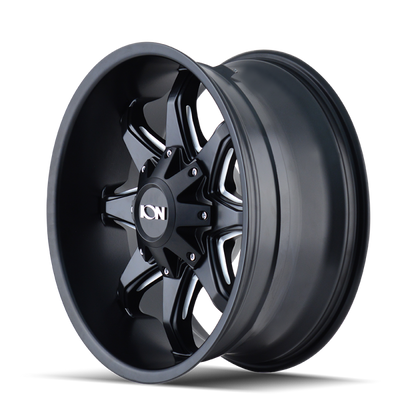 ION Type 181 17x9 / 5x114.3 BP / -12mm Offset / 87mm Hub Satin Black/Milled Spokes Wheel