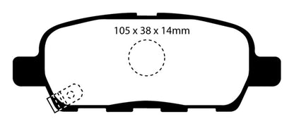EBC 08-13 Infiniti EX35 3.5 Yellowstuff Rear Brake Pads - eliteracefab.com