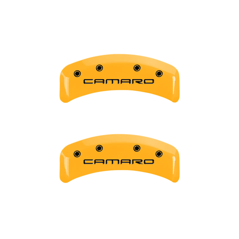 MGP 4 Caliper Covers Engraved F & R Gen 4/Camaro Yellow Finish Black Char 1997 Chevrolet Camaro MGP