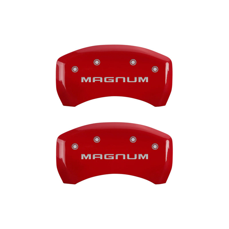 MGP 4 Caliper Covers Engraved Front & Rear Magnum Red finish silver ch MGP