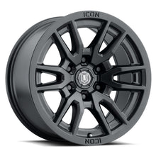 Load image into Gallery viewer, ICON Vector 6 17x8.5 6x120 0mm Offset 4.75in BS 67mm Bore Satin Black Wheel