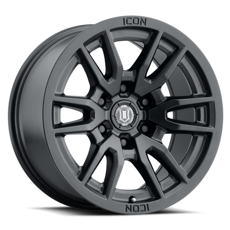 ICON Vector 6 17x8.5 6x5.5 25mm Offset 5.75in BS 95.1mm Bore Satin Black Wheel ICON