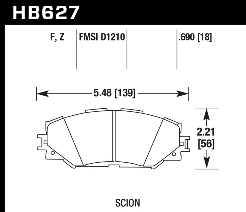 Hawk 06-16 Toyota RAV4 HPS 5.0 Front Brake Pads - eliteracefab.com