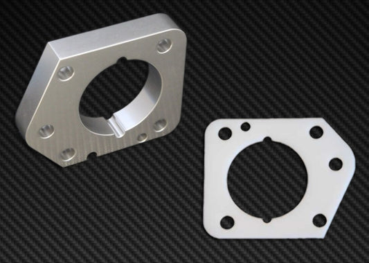 Torque Solution Throttle Body Spacer (Silver) for 2006-2011 Honda Civic LX, EX, DX R18 - TS-TBS-013