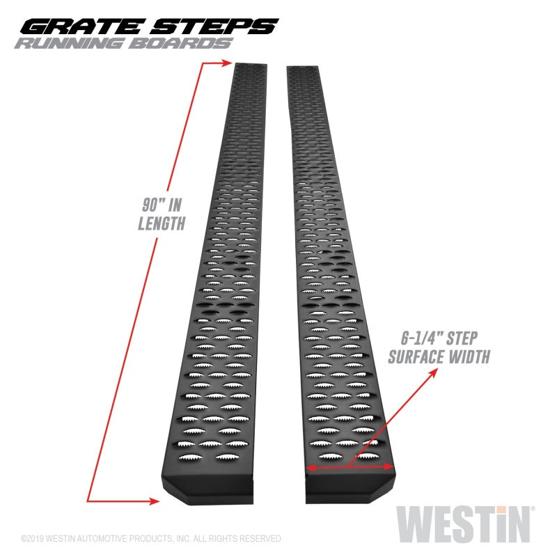 Westin Grate Steps Running Boards 90 in - Textured Black - eliteracefab.com