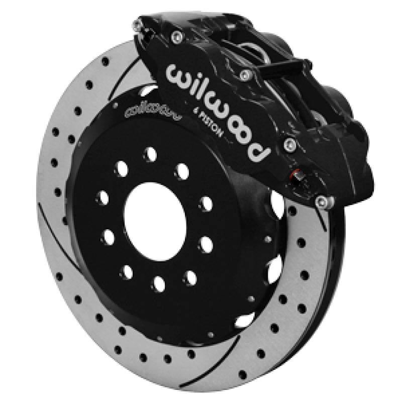 Wilwood 63-87 C10/C15 Superlite 6p FNSL6R Brake Kit Drill/Slot DSE Spindle 13.06 Rotor - Black Wilwood
