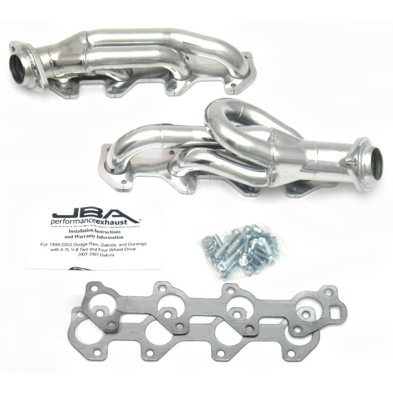 JBA 04-07 Doge Dakota 4.7L PowerTech 1-1/2in Primary Silver Ctd Cat4Ward Header JBA