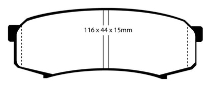 EBC 10+ Lexus GX460 4.6 Yellowstuff Rear Brake Pads - eliteracefab.com