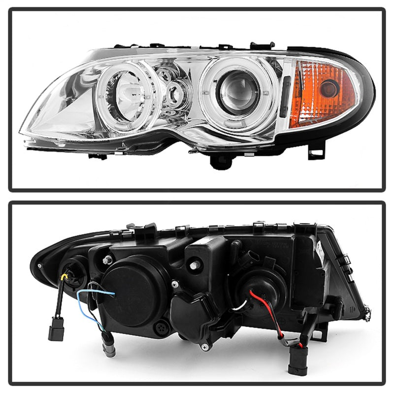 Spyder BMW E46 3-Series 02-05 4DR Projector Headlights 1PC LED Halo Chrm PRO-YD-BMWE4602-4D-AM-C - eliteracefab.com