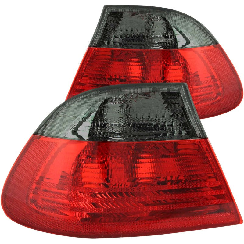 ANZO 2000-2003 BMW 3 Series E46 Taillights Red/Smoke - Outer - eliteracefab.com