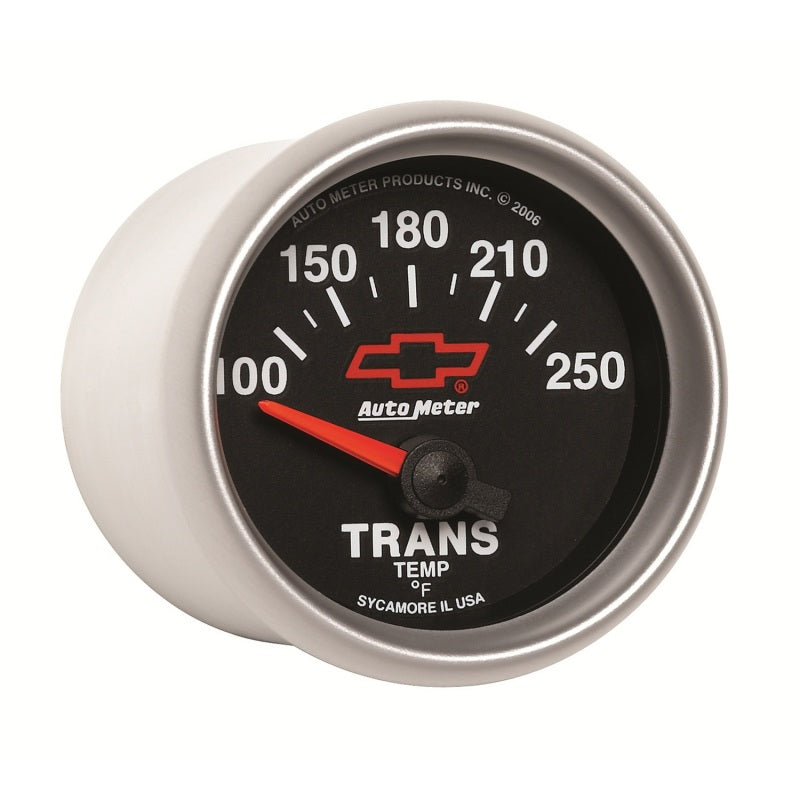 Autometer GM Bowtie Black 2-1/16in 100-250 Degree F Electronic Transmission Temperature Gauge 3649-00406