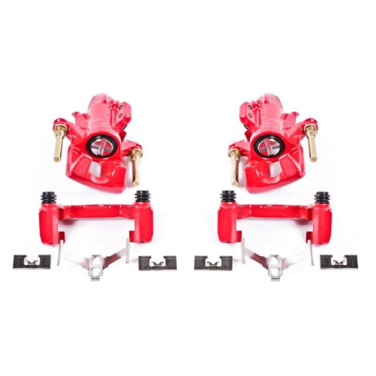 Power Stop 94-01 Acura Integra Rear Red Calipers w/Brackets - Pair - eliteracefab.com