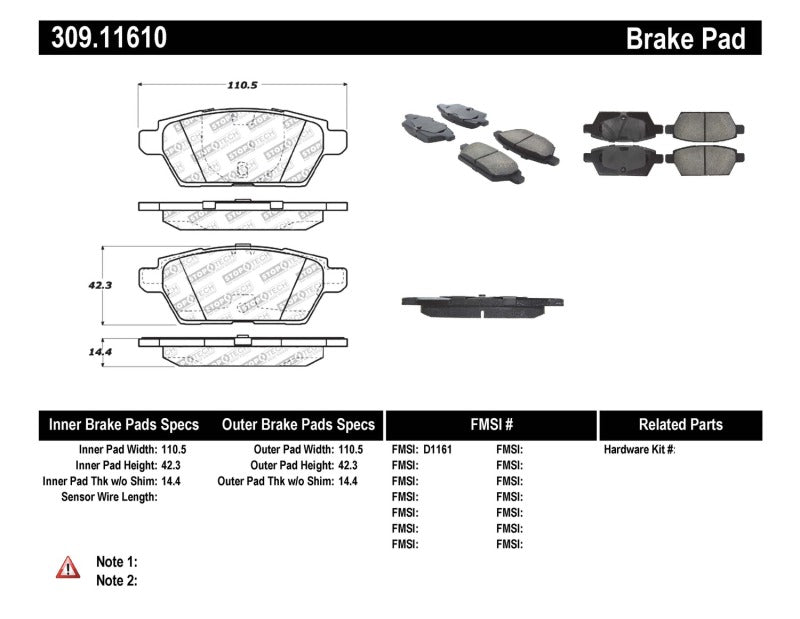 StopTech Performance 06-07 Mazdaspeed 6 Rear Brake Pads - eliteracefab.com