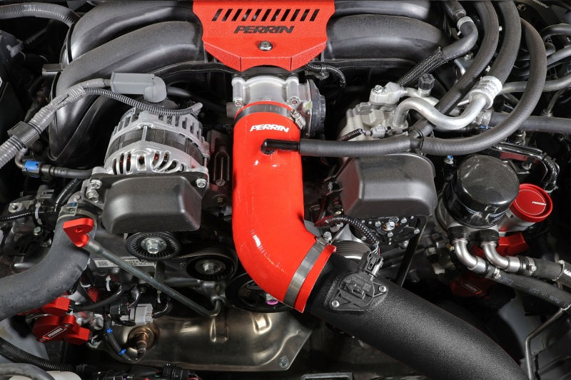 Perrin 22-23 Subaru BRZ/Toyota GR86 Silicone Inlet Hose (3in. ID / SS Wire) - Red Perrin Performance