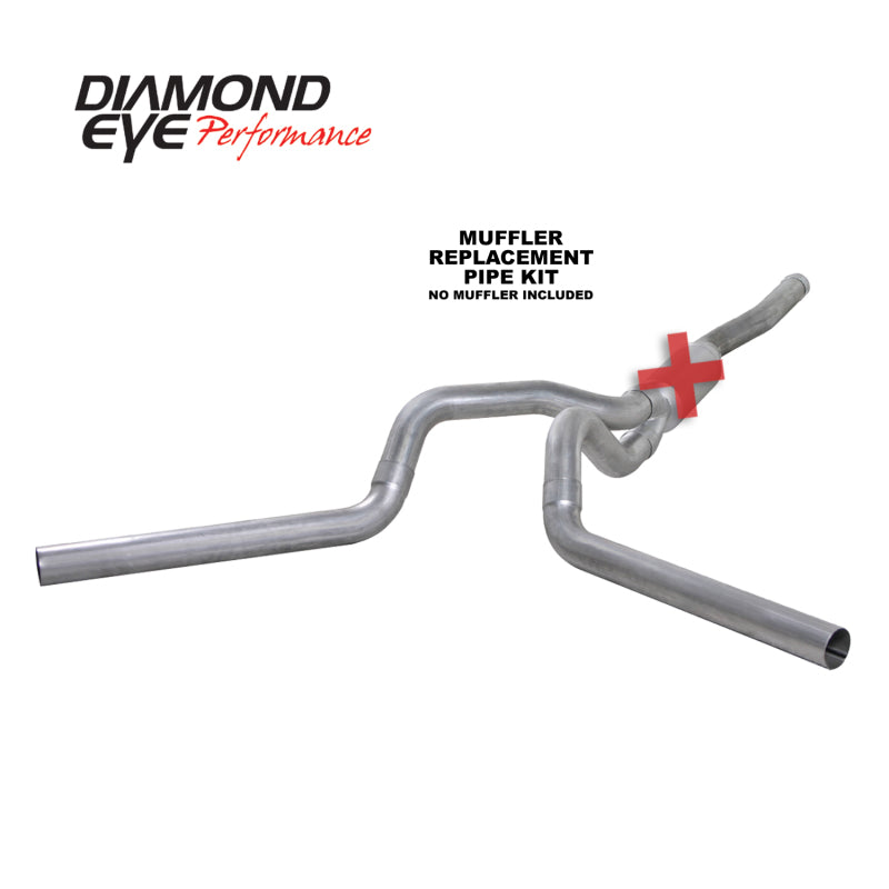 Diamond Eye KIT 4in CB MFLR REPLACMENT PIPE DUAL AL: 2006-2007.5 CHEVY/GMC 6.6L 2500/3500 Diamond Eye Performance