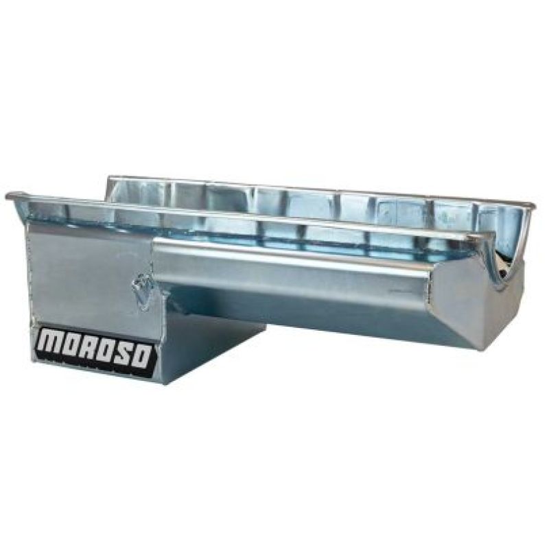 Moroso BBC Gen V/VI Drag Race Steel Oil Pan - Clear Zinc