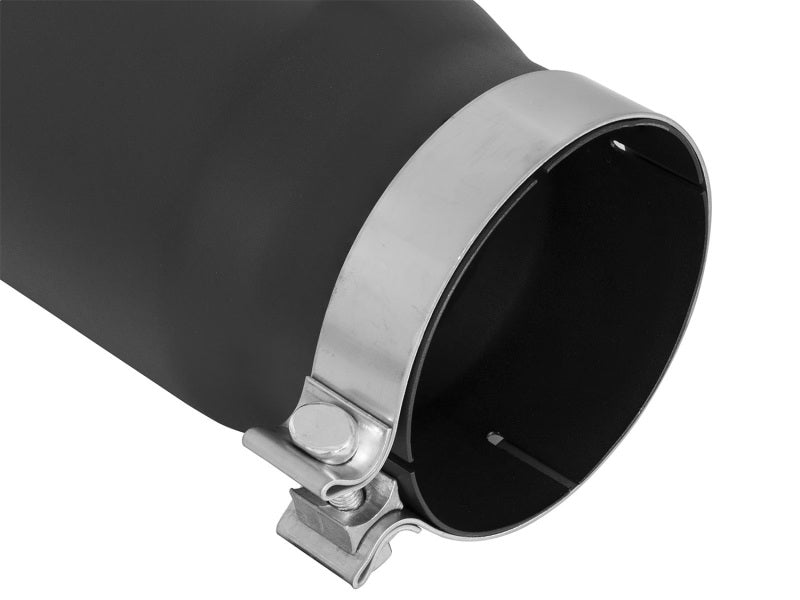 aFe Power MACH Force-Xp 5in In x 6in Out x 15in L Bolt-On 409 SS Exhaust Tip - Black - eliteracefab.com