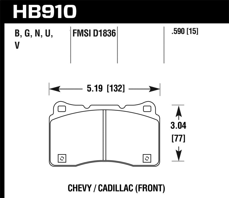 Hawk Performance HP+ Front Brake Pads - HB910N.590 Hawk Performance
