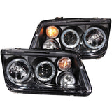 ANZO USA Volkswagen Jetta Mk4 Projector Headlights W/ Halo Black Ccfl; 1999-2005