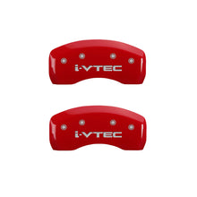 Load image into Gallery viewer, MGP 4 Caliper Covers Engraved Front &amp; Rear I-Vtec Red Finish Silver Char 2016 Acura RDX