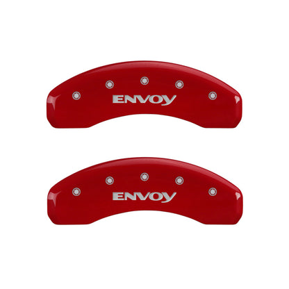MGP 4 Caliper Covers Engraved Front & Rear Envoy Red finish silver ch MGP