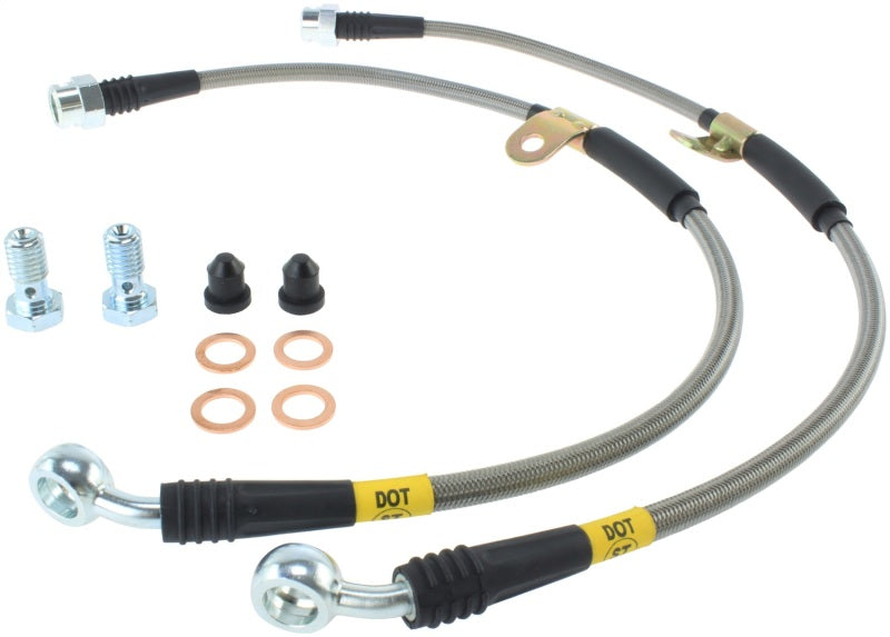 STOPTECH 07-08 CADILLAC ESCALADE STAINLESS STEEL FRONT BRAKE LINES, 950.66002 - eliteracefab.com