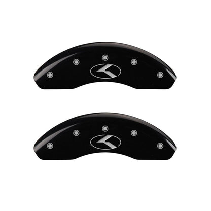 MGP 4 Caliper Covers Engraved Front & Rear Circle K/Kia Black finish silver ch MGP