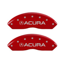 Load image into Gallery viewer, MGP 4 Caliper Covers Engraved Front Acura Engraved Rear TLX Red finish silver ch - eliteracefab.com