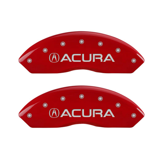 MGP 4 Caliper Covers Engraved Front Acura Engraved Rear TSX Red finish silver ch MGP