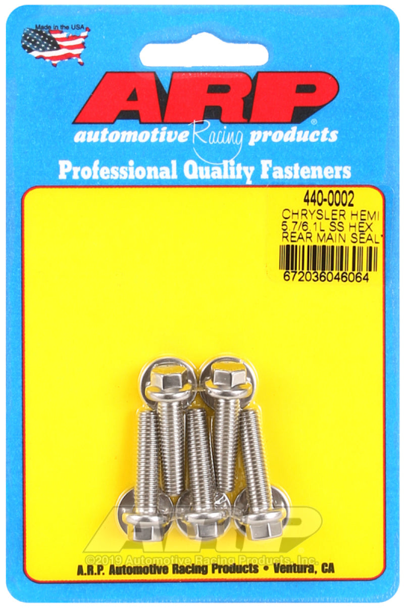 ARP Chrysler Hemi 5.7/6.1L SS Hex Rear Main Seal Plate Bolt Kit ARP