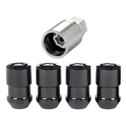 McGard Wheel Lock Nut Set - 4pk. (Cone Seat) M12X1.5 / 19mm & 21mm Dual Hex / 1.46in. Length - Black - eliteracefab.com