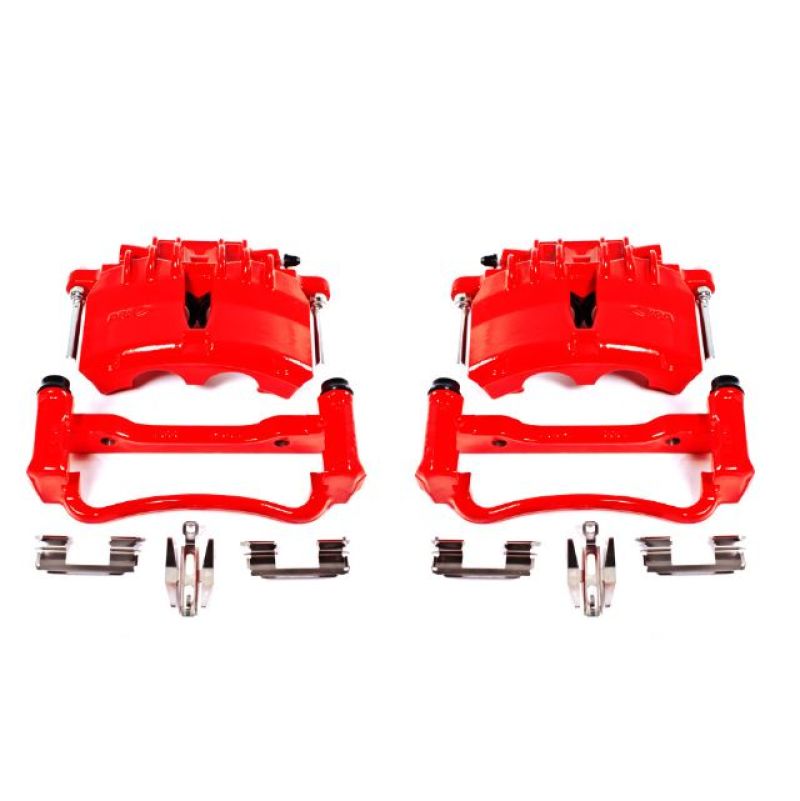 Power Stop 03-04 Ford Mustang Front Red Calipers w/Brackets - Pair - eliteracefab.com