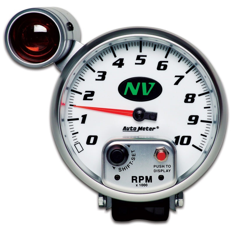 AutoMeter Gauge Tachometer 5in. 10K RPM Pedestal W/ Ext. Shift-Lite NV 7499