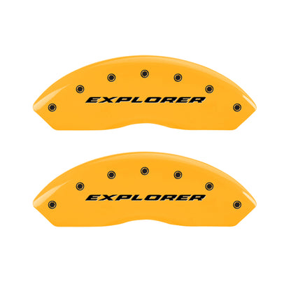 MGP 4 Caliper Covers Engraved Front & Rear Explorer Yellow Finish Black Char 2006 Ford Explorer MGP
