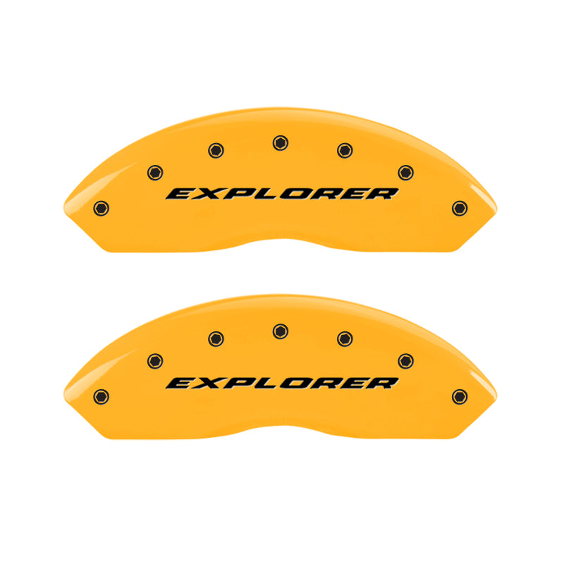 MGP 4 Caliper Covers Engraved Front & Rear Explorer Yellow Finish Black Char 2006 Ford Explorer MGP