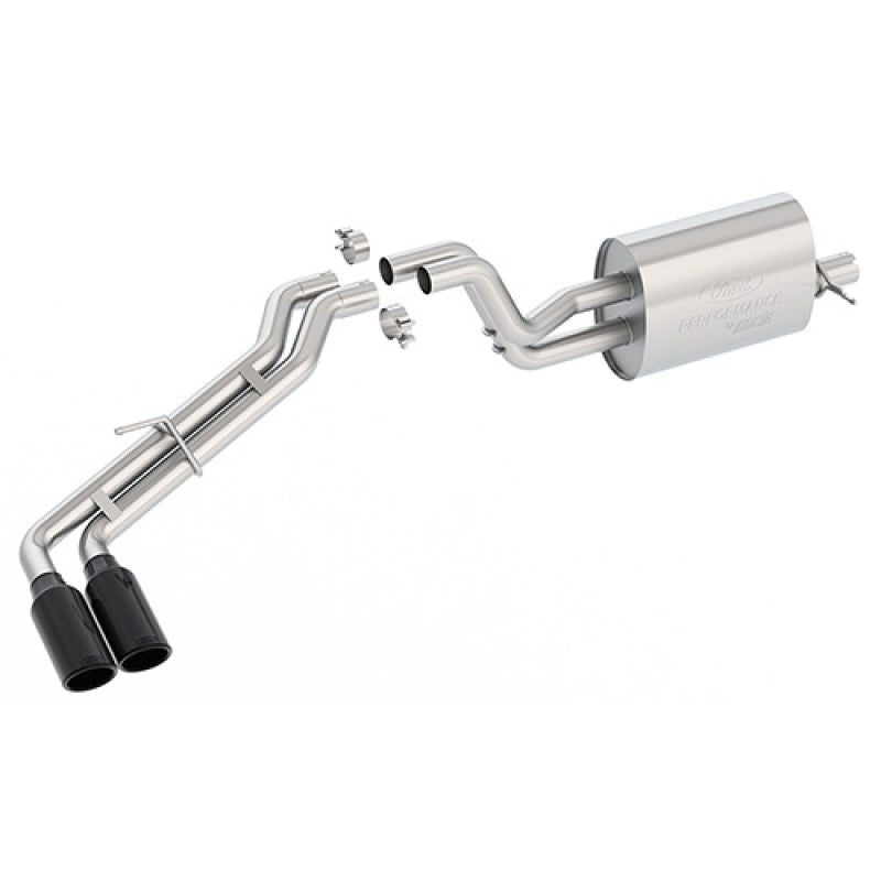 Ford Racing 2019 Ranger 2.3L Ecoboost Side Exit Cat-Back Exhaust System w/ Dual Black Chrome Tips Ford Racing