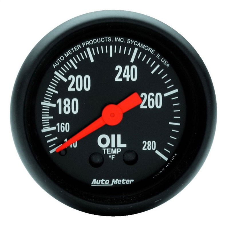 Autometer Z Series 2-1/16in 140-280 Degrees F Mechanical Oil Temperature Gauge 2609