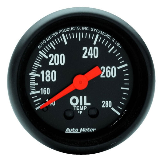 Autometer Z Series 2-1/16in 140-280 Degrees F Mechanical Oil Temperature Gauge 2609