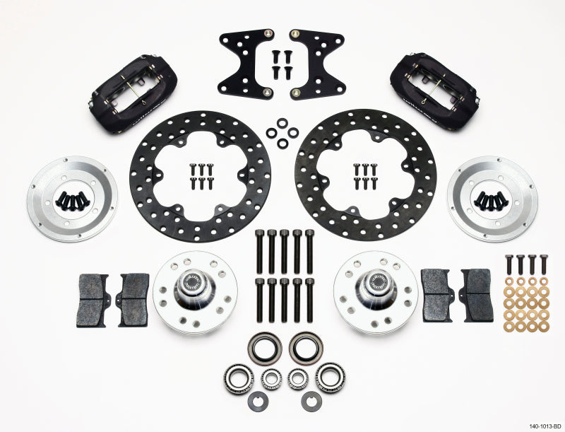 Wilwood Forged Dynalite Front Drag Kit Drilled Rotor 71-80 Pinto/Mustang II Disc & Drum Wilwood