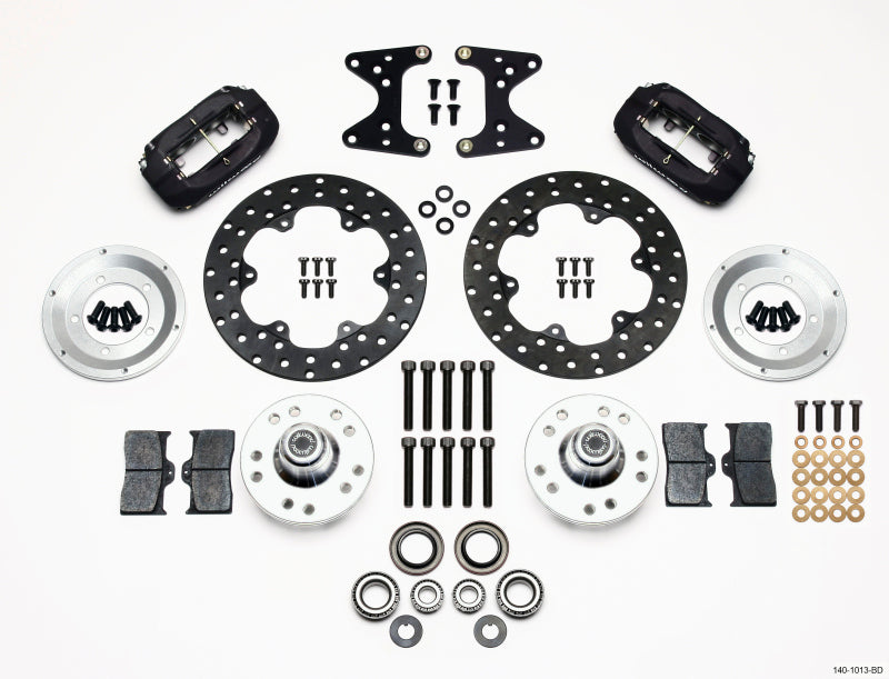 Wilwood Forged Dynalite Front Drag Kit Drilled Rotor 71-80 Pinto/Mustang II Disc & Drum