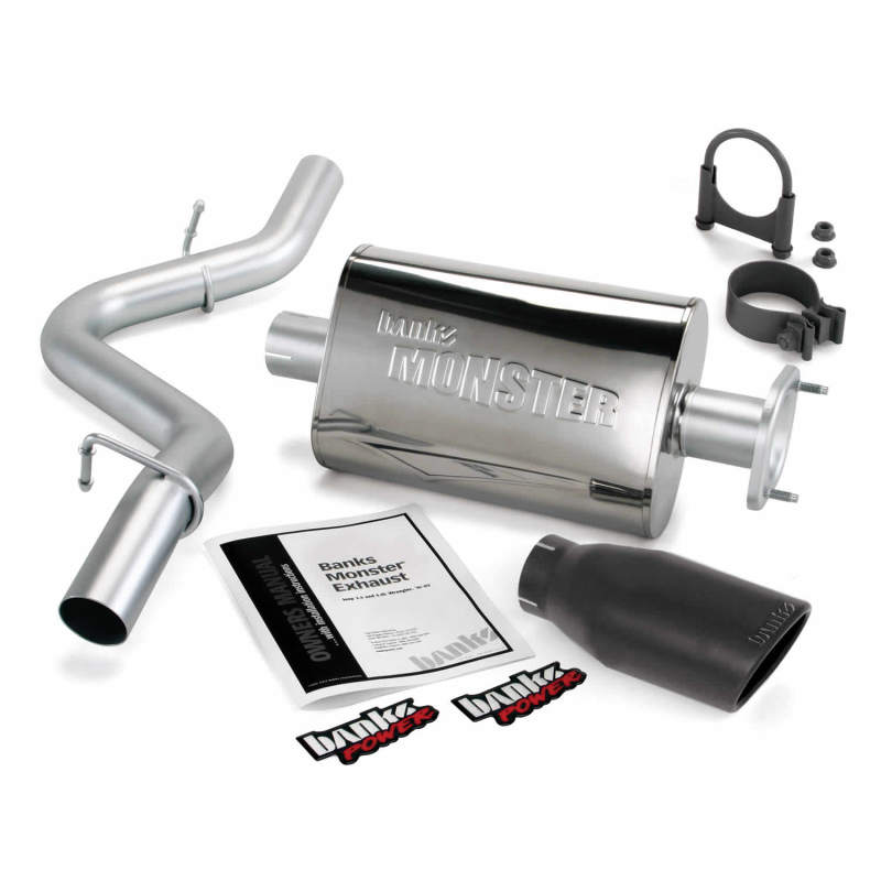 Banks Power 04-06 Jeep 4.0L Wrangler Monster Exhaust System - SS Single Exhaust w/ Black Tip Banks Power