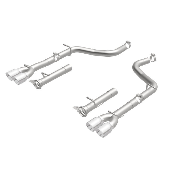 MagnaFlow Axle-Back, SS, 2.5in, Quad Split Rear 3.5in Tip 2015 Dodge Challenger R/T 5.7L Magnaflow
