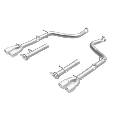 MagnaFlow Axle-Back, SS, 2.5in, Quad Split Rear 3.5in Tip 2015 Dodge Challenger R/T 5.7L Magnaflow