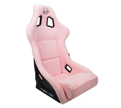 NRG FRP Bucket Seat PRISMA Edition W/ pearlized Back Pink Alcantara - Large - FRP-302PK-PRISMA