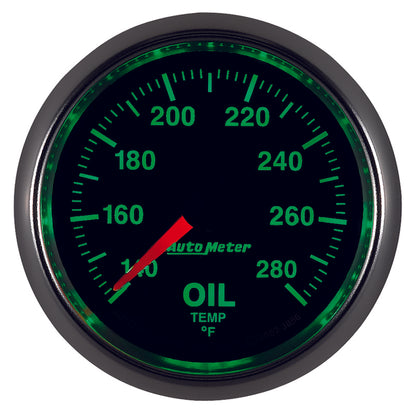 Autometer GS Series 2-1/16in Oil Temperature Gauge 140-280 Degrees Electric Full Sweep 3856